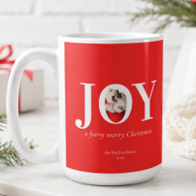 JOY Moderne Noël personnalisé avec photo de chien