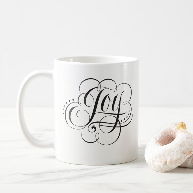 Mug Joy to the World - Elegant Black Christmas Joy (Avec donut)