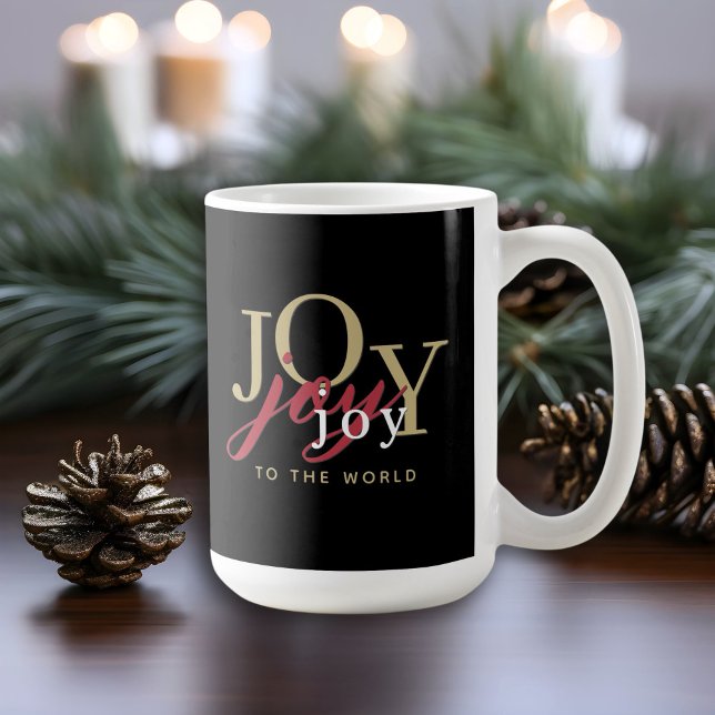 Mug Joy to the World Festive Typographie Café de vacan (Créateur téléchargé)