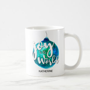 Mug "Joy to the World" Globe, Noël, Custom