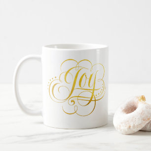 Mug Joy to the World - Gold Christmas Lettering