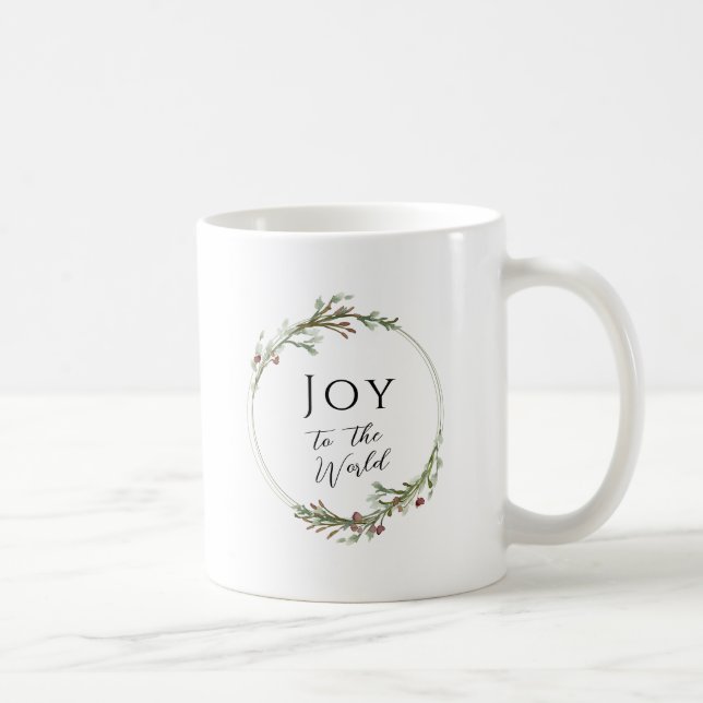 Mug Joy to the World Minimalist Wreath (Droite)
