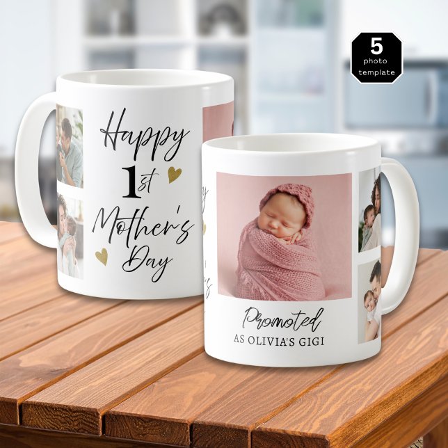 Mug Joyeuse 1ère fête des mères en tant que Gigi 5 Pho (Créateur téléchargé)