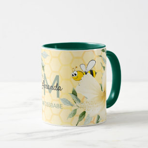 Mug Joyeuse bourde abeilles jaune nid d'abeille