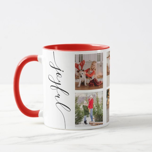 Mug Joyeuse calligraphie de Noël Script Photo (Gauche)