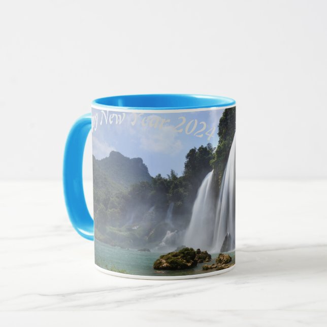 Mug Joyeuse cascade du Nouvel An (Devant gauche)