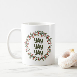 Mug Joyeuse couronne de Noël Jour de mariage d'hiver J