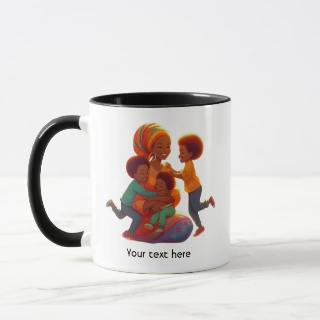 Mug Joyeuse Embrasse de l'amour d'une mère (Gauche)