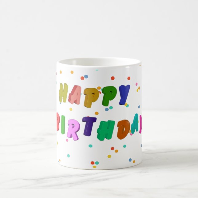 Mug Joyeuse fête d'anniversaire colorée (Centre)