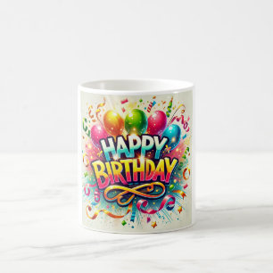 Mug Joyeuse fête d'anniversaire de ballon