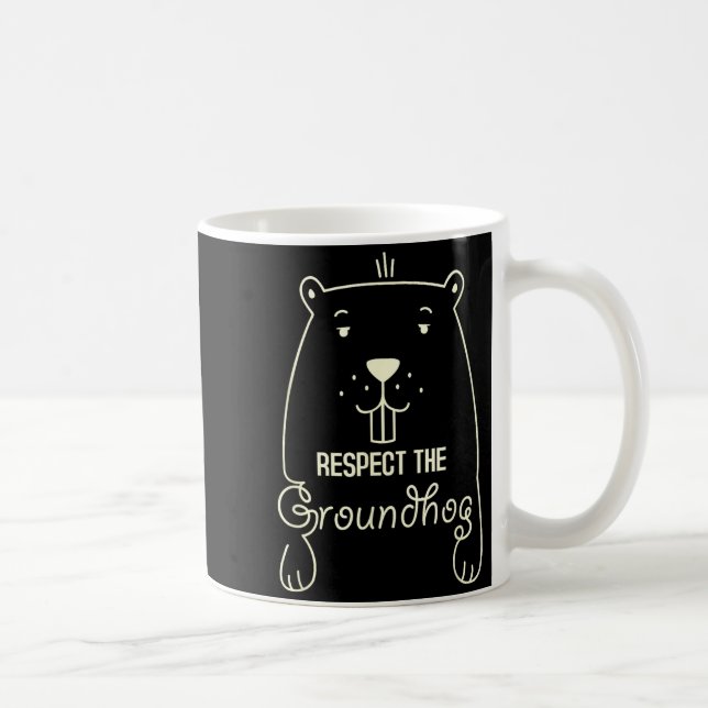 Mug Joyeuse fête de la marmotte drôle Respectez la mar (Droite)
