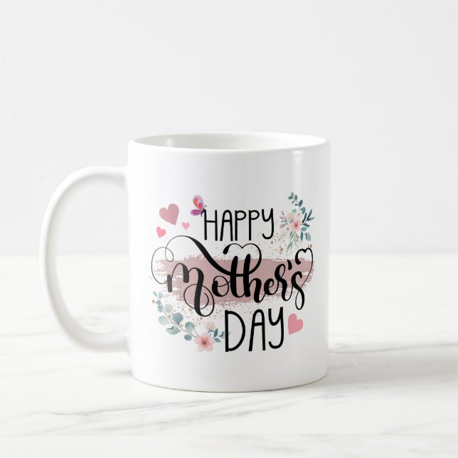 Mug Joyeuse fête des Mères 2025 Fleurs mignonnes pour  (Gauche)