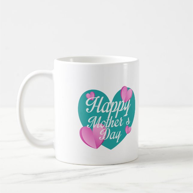 Mug Joyeuse Fête Des Mères Avec Amour Et Coeurs (Gauche)