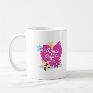 Mug Joyeuse Fête Des Mères Avec Amour Et Fleurs Coloré