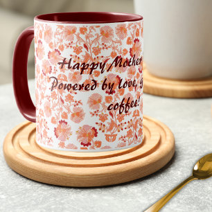 Mug Joyeuse fête des Mères avec motif de lehenga flora