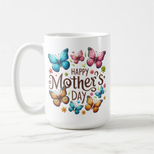 Mug Joyeuse fête des Mères avec papillons Clipart