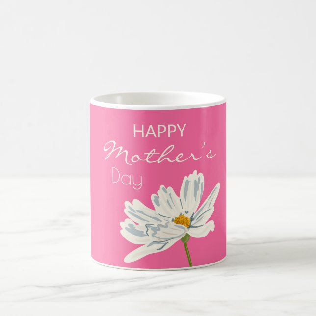 Mug Joyeuse Fête des Mères Blanc Fleur Artistique Colo (Centre)