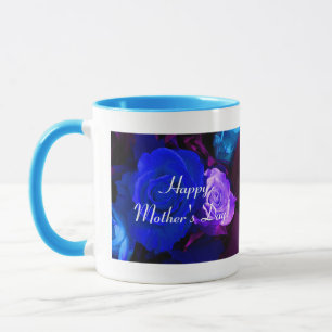 Mug Joyeuse fête des mères Bleu pourpre Rose V