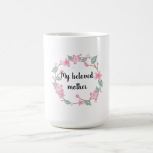 Mug Joyeuse fête des Mères – Conception de couronne fl