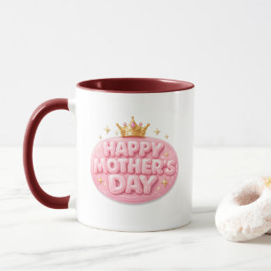 Mug Joyeuse Fête des Mères Couronne Bulle Fonte