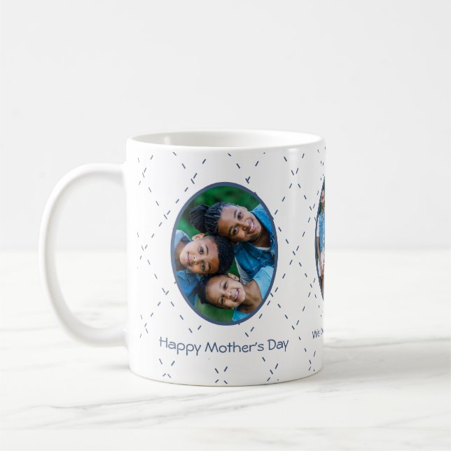Mug Joyeuse Fête des Mères Dusty Blue et Blanc (Gauche)