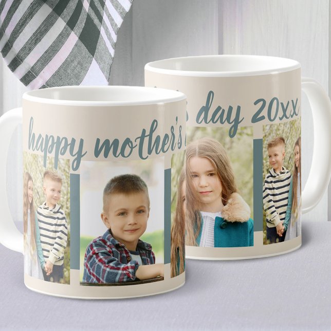 Mug Joyeuse Fête des mères Editable Année 4 Photo Crea (Créateur téléchargé)