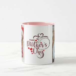 Mug Joyeuse fête des mères Élégant Collage de 2 Phot