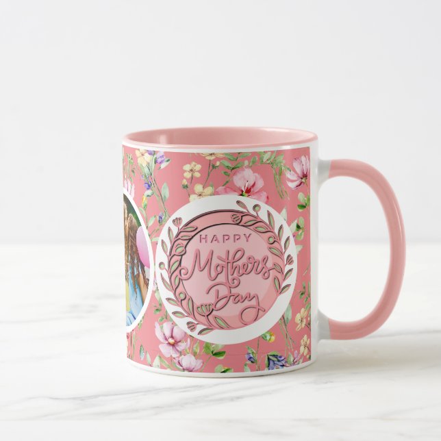 Mug Joyeuse Fête des Mères Élégante Photo moderne (Droite)