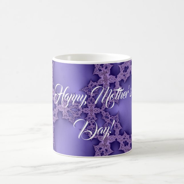 Mug Joyeuse fête des Mères, fractale violette (Centre)