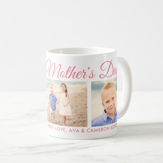 Mug Joyeuse fête des mères Maman Pink Script Photo Kee (Devant droit)