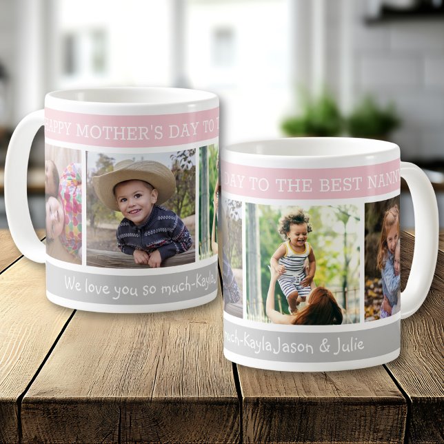 Mug Joyeuse fête des Mères Meilleure Nounou 4 Collage  (Créateur téléchargé)