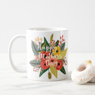 Mug Joyeuse fête des mères Moderne Écriture Florale Co