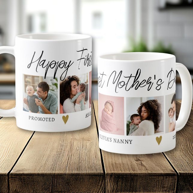 Mug Joyeuse Fête des Mères Nanny 5 Collage de Photos (Créateur téléchargé)
