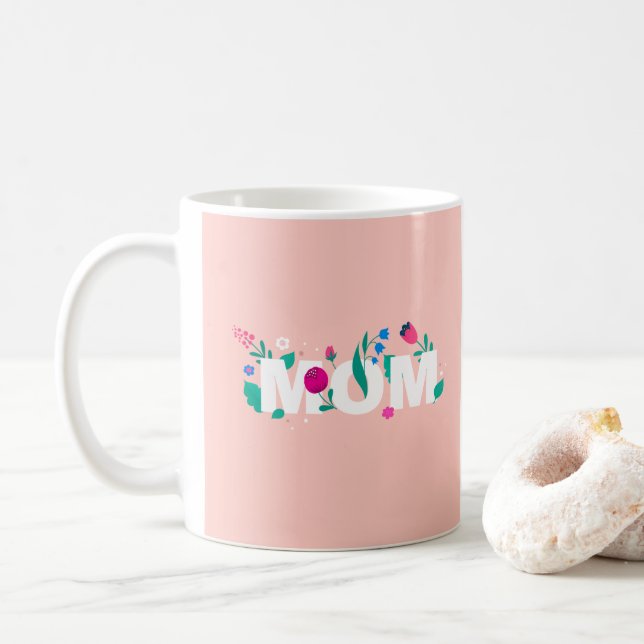 Mug Joyeuse fête des mères rose et vert vif (Avec donut)