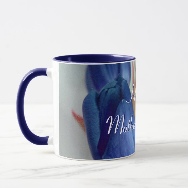 Mug Joyeuse Fête des Mères Tulipes Bleues (Gauche)