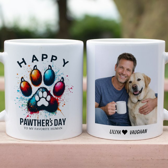 Mug Joyeuse Fête des Pères aquarelle Papa Chien  (Happy Pawther’s Day Watercolor Dog Dad Mug
)