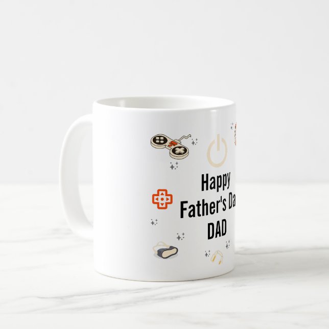 Mug Joyeuse Fête des Pères Citation Papa Joueur (Devant gauche)