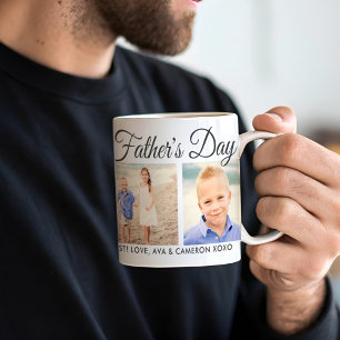 Mug Joyeuse Fête des Pères Gris Écriture Photo