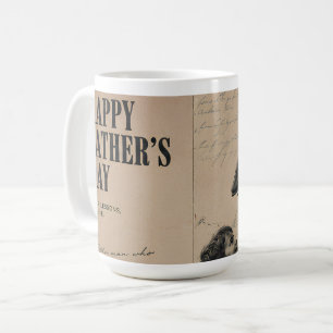 Mug Joyeuse Fête des Pères Lettre Vintage et Portrait