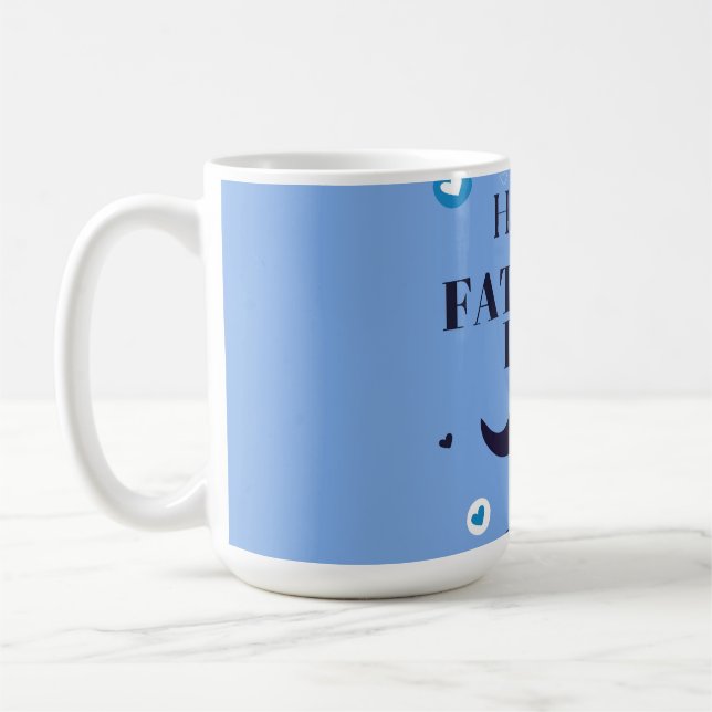 Mug Joyeuse Fête des Pères – Moustache & Cœur Design (Gauche)