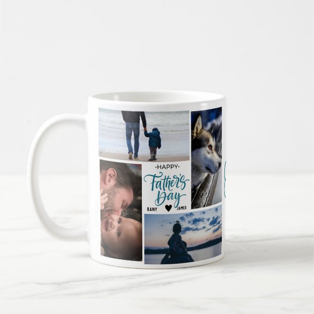 Mug Joyeuse fête des pères photo collage (Gauche)