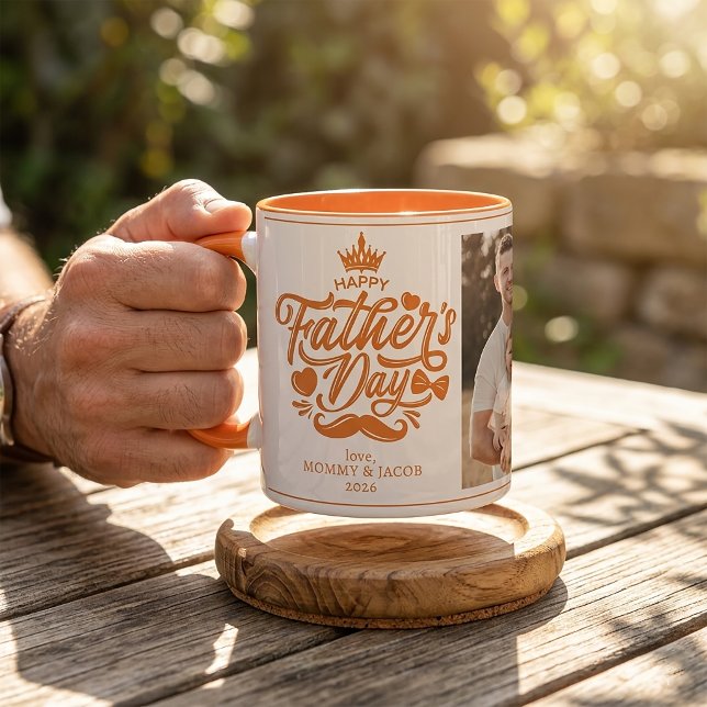 Mug Joyeuse fête des pères | Photo de papa Café (Créateur téléchargé)
