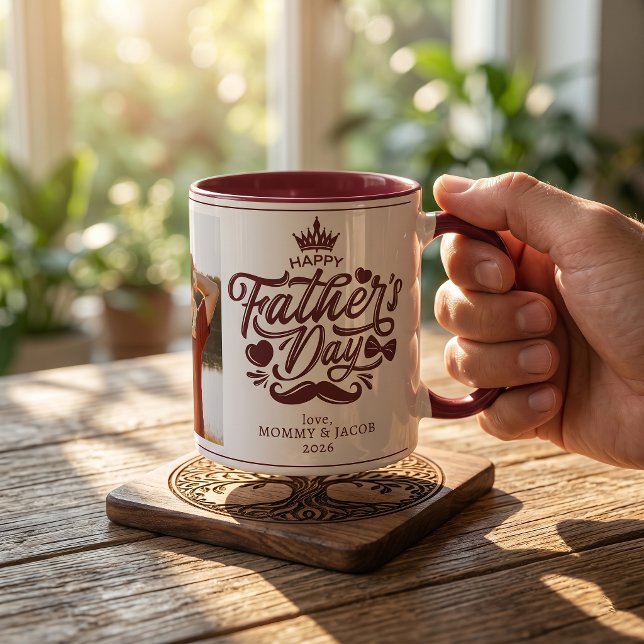 Mug Joyeuse fête des pères | Photo de papa Café (Créateur téléchargé)