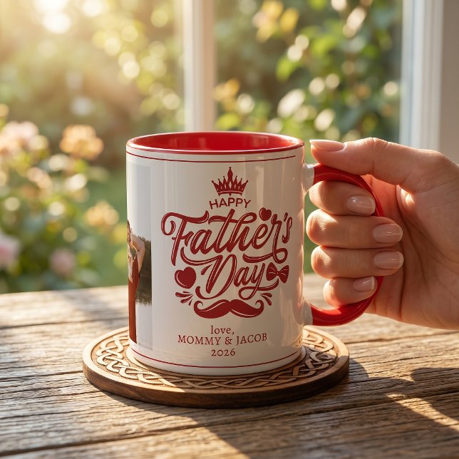 Mug Joyeuse fête des Pères | Photo de Papa Café (Créateur téléchargé)