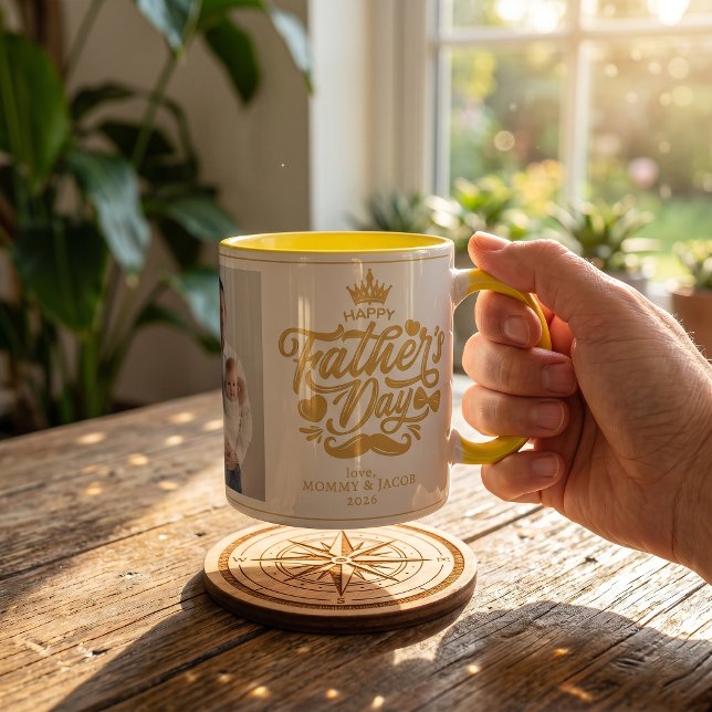 Mug Joyeuse fête des pères | Photo de papa Café (Créateur téléchargé)
