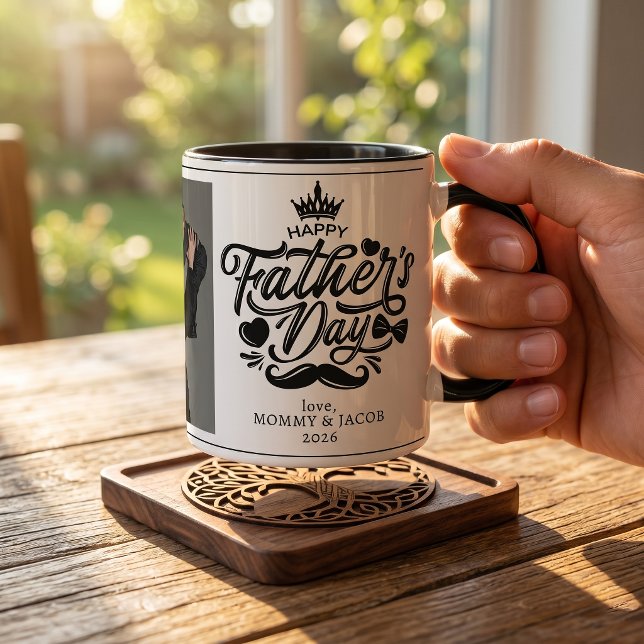 Mug Joyeuse fête des Pères | Photo de Papa Café (Créateur téléchargé)