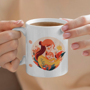 Mug Joyeuse Fête du bébé de la mère florale Maman-to-b