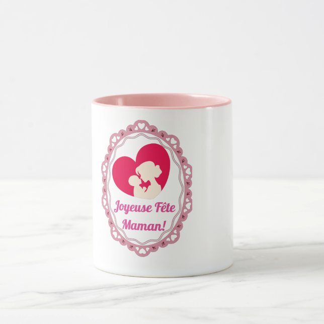 Mug Joyeuse Fête Maman – Cadre Vintage  (Centre)