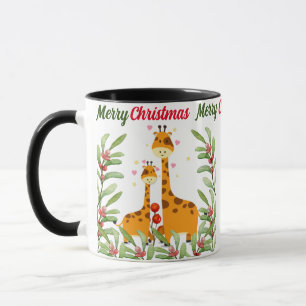 Mug Joyeuse Giraffe de Noël dans la jungle