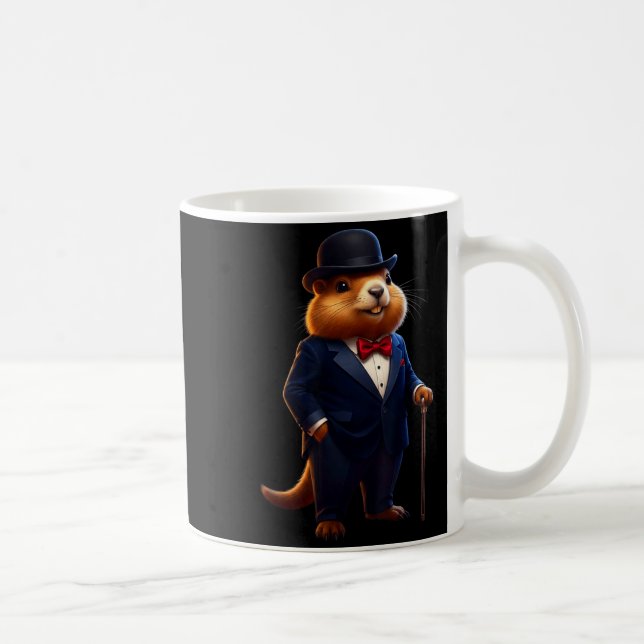 Mug Joyeuse journée de la marmotte 2026 Chapeau de gen (Droite)